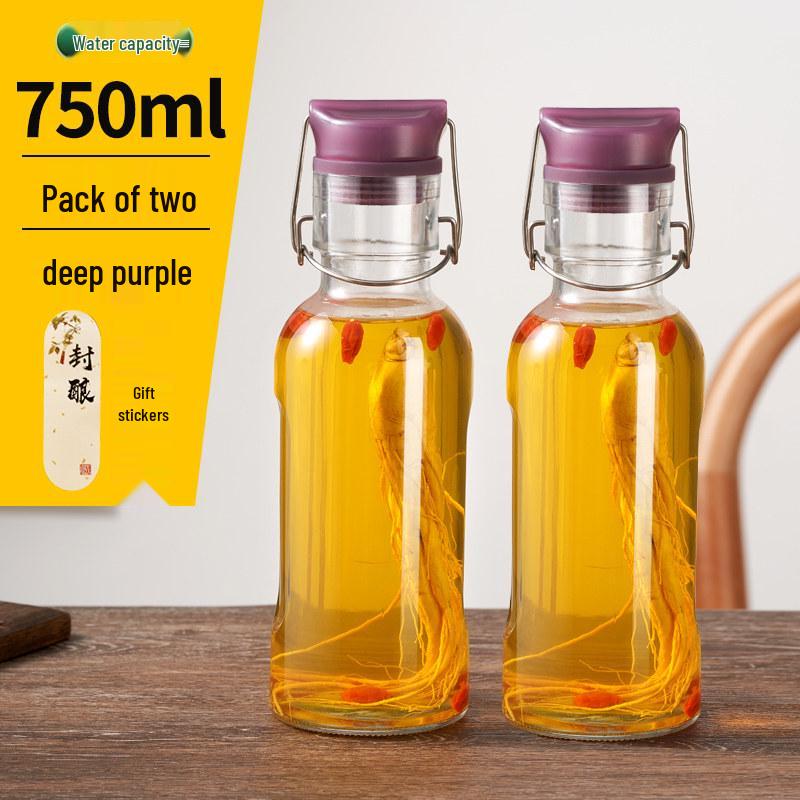 High-Grade Thick Glass Wine Bottle for Long-Term Baijiu Storage, Sealed and Durable