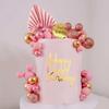 Happy Birthday Cake Topper Butterfly Balls Cake Decorations for Baby Shower Wedding Birthday Boho Party Supplies