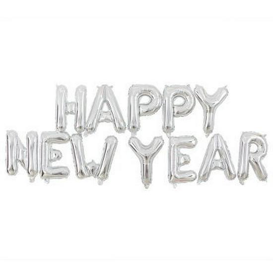 16-inch Aluminum Happy New Year Balloons Set for Store Window Decoration
