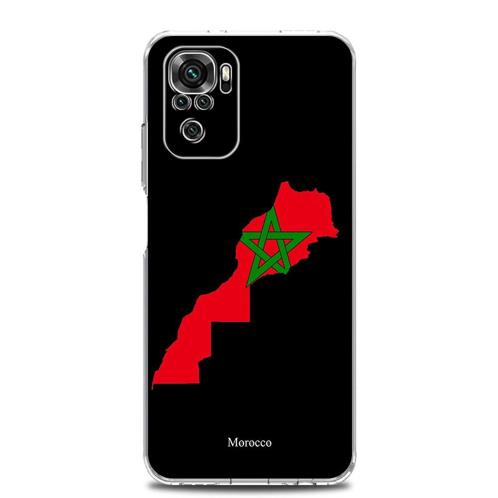Ny Square Clear, myk telefonveske til Xiaomi Redmi Note 12 11 9S 9 8 10 Pro+ 7 8T 9C 9A 8A K40 spilldeksel Marokko flaggfotball