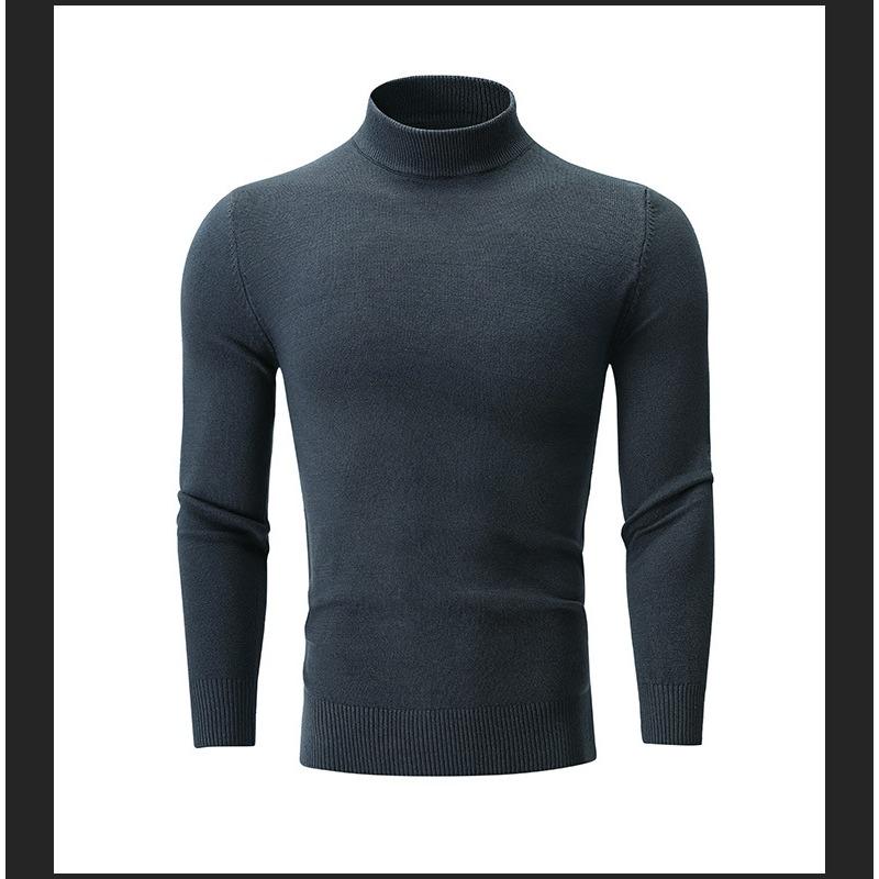 Men S Half Turtleneck Knit Sweater Solid Color Casual Spring Autumn