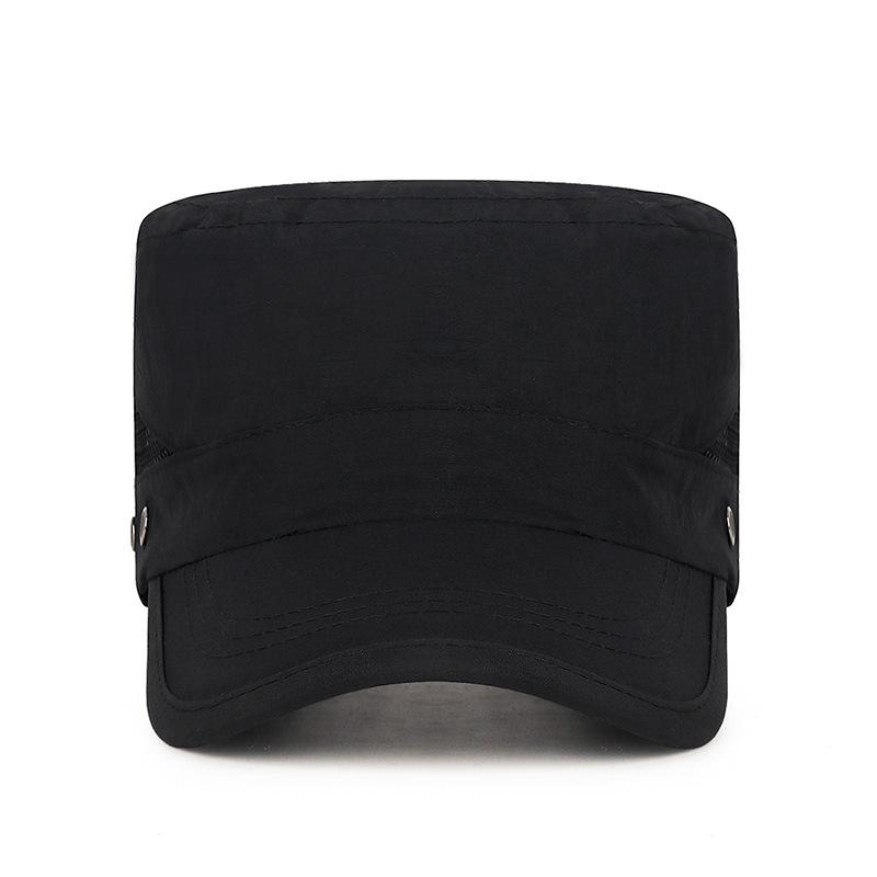 Quick-drying Flat Top Hat for Men, Cool and Breathable, Sporty Curved Brim Hat, Adjustable Mesh Sun Protection Hat