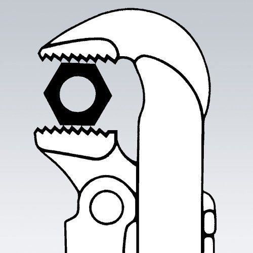 Clé serre-tubes 90° Knipex - Modèle suédois - 420 mm - Acier trempé - Rouge