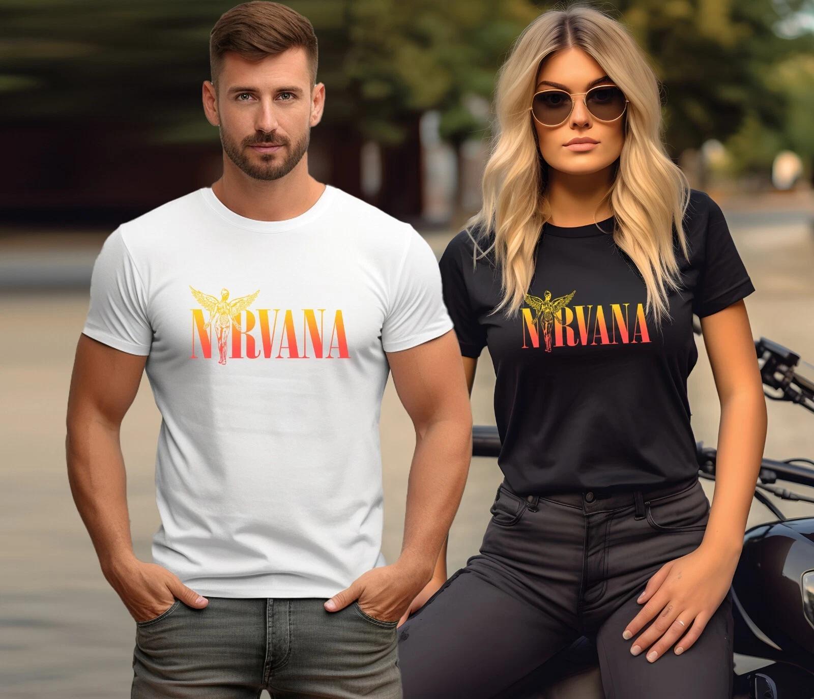Nirvana Black or white T-Shirt made of 100% cotton - round neck - Rock & Roll 4XL