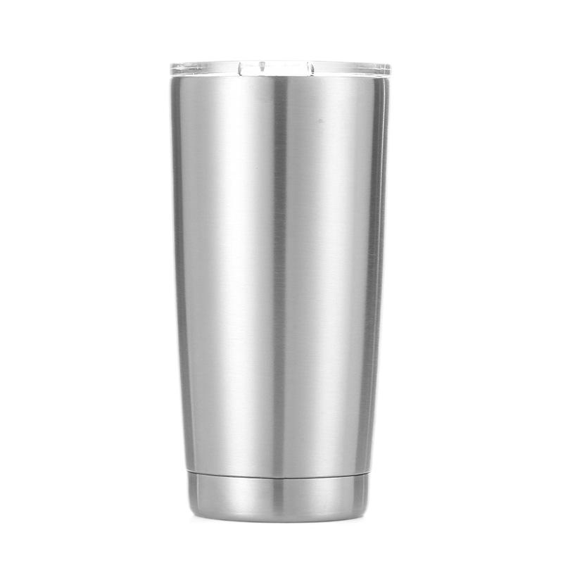 20oz Tumbler with Lid and Straw, Stainless Steel Vacuum Insulated Coffee Tumbler Cup, Double Wall Powder Coated Travel Mug 501-600ml чёрный