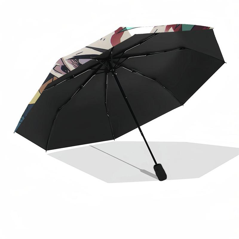 1pc Outdoor Umbrella with My Hero Academia Design - Automatic Opening/Closing, Portable 3-Fold Design, 8-Bone Iron Frame - Perfect Gift for Fans,