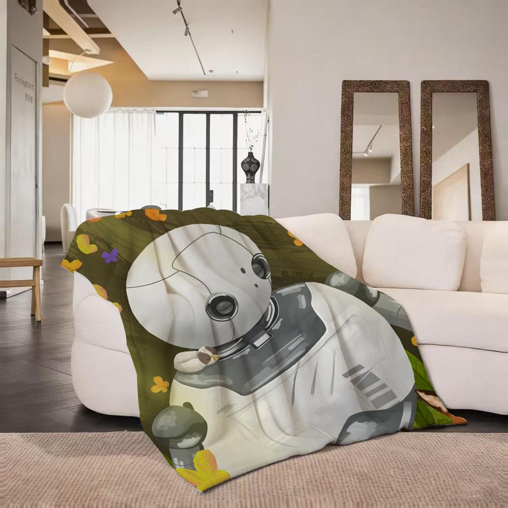 Movie T The W Wild R Robot Throw Flannel Throw Blanket Suitable for Sofa Living Room Bedroom
