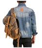Xintang Men's American Retro Ripped Patchwork Denim Jacket - Loose Fit, Long Sleeve