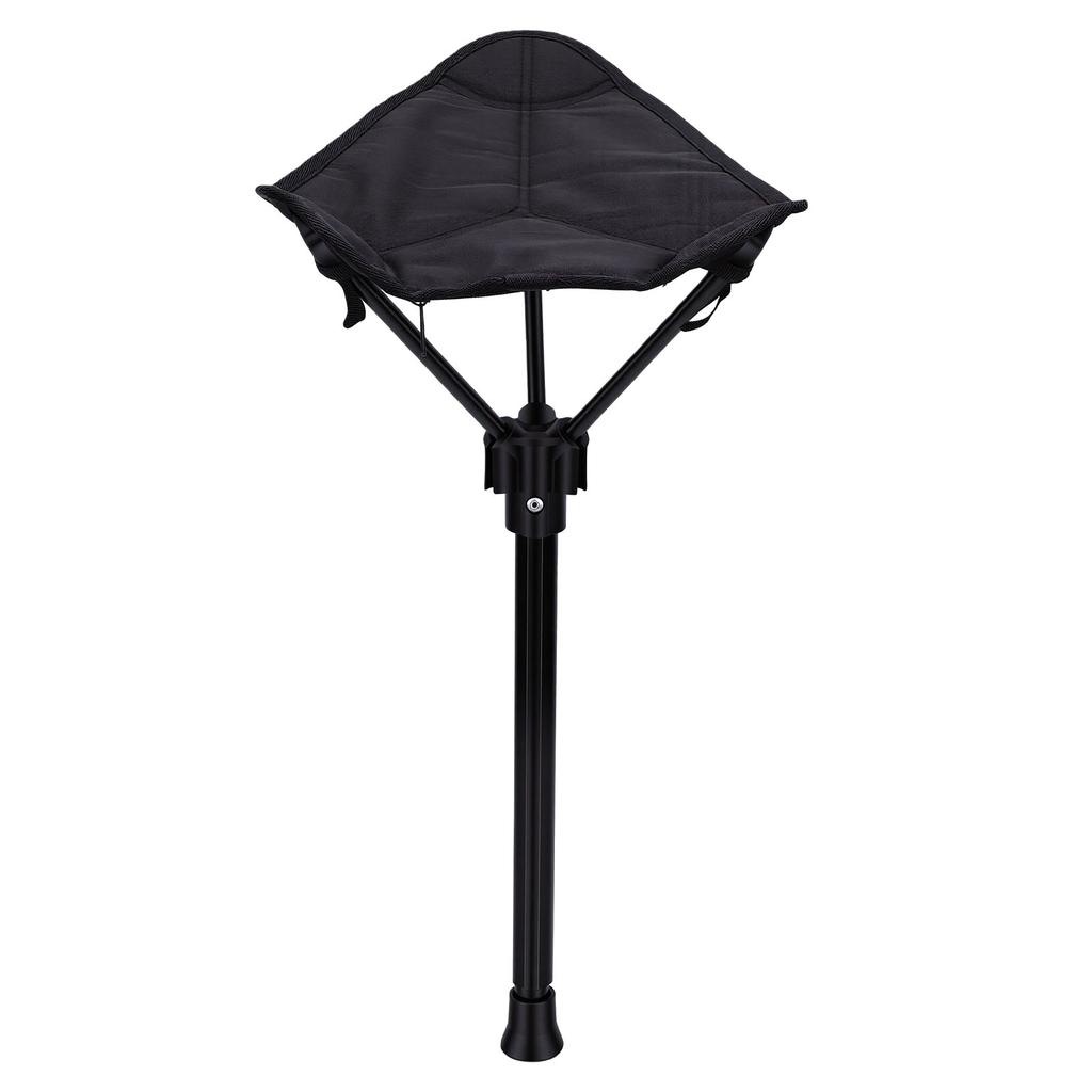 Sgabello Pieghevole Portatile Sedia Retrattile da Escursionismo Sgabello a Gamba Singola per Campeggio Barbecue all'Aperto Pesca Altezza Regolabile su 3 Livelli