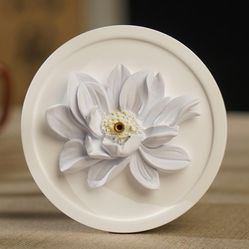 

Lotus Flower Plaster Incense Holder Zen Table Decor Minimalist Meditation Altar Accessory Spiritual Housewarming Gift фиолетовый