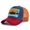 Unisex Summer Fishing Cap Breathable Mesh Trucker Hat Men Women Fisherman Embroidery Stitched Design Adjustable Snapback Hat Outdoor Fishing