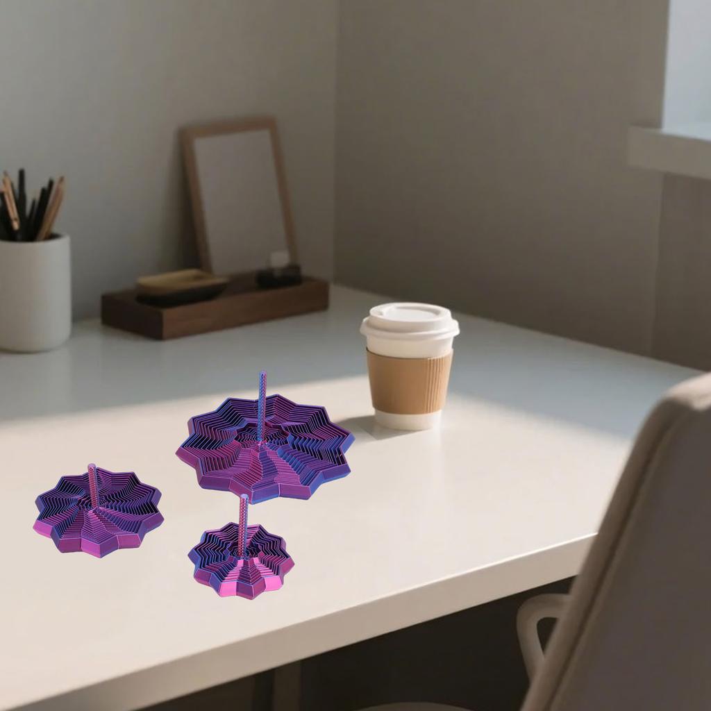 3 Stück 3D-gedruckte expandierende Sternenspielzeuge Polygonale Finger-Rotations-Sensorikspielzeuge mit Griff