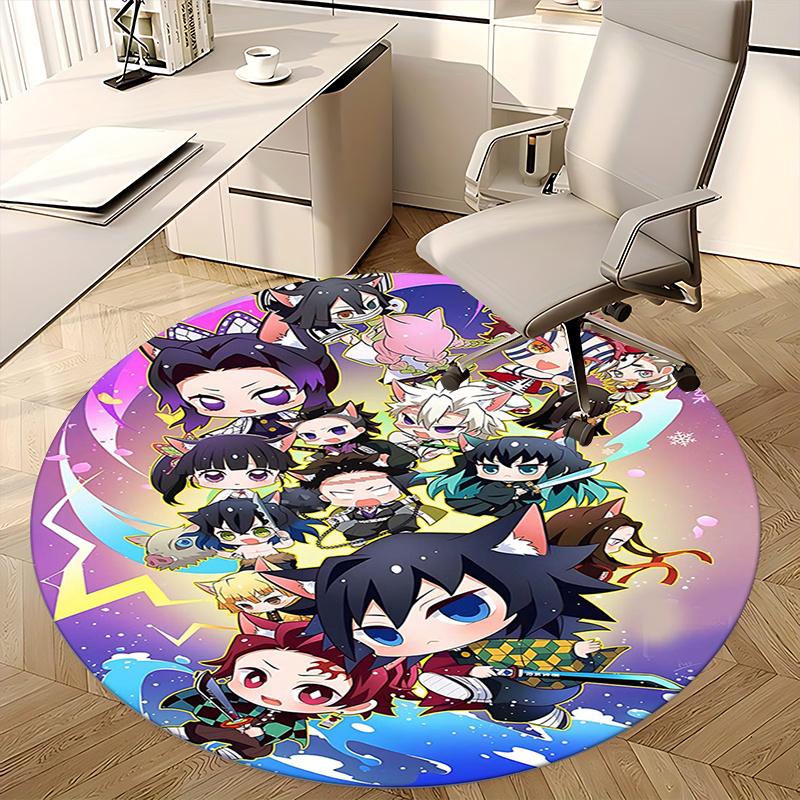 Demon Slayer Chair mat Round Rug Office carpet, Non slip, Suitable for Living Rooms, Bedrooms Decor 1205707a
