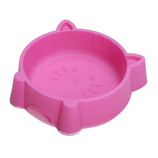 

Cat Face Pet Bowl Anti Slid Solid Color Dog Puppy Kitten Food Water Feeder розовый