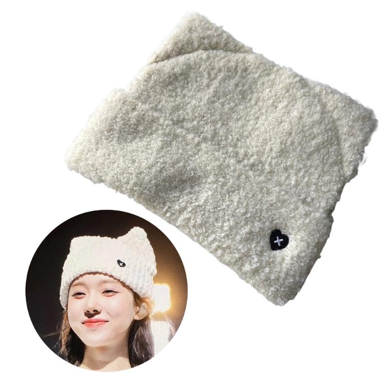 Winter Cute Cat Ear Plush Hat Warm Beanie Winter Pullover Caps for Womens Girls