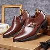 High End Brand Men's Business Dress Shoes Leather Increased Height British Shoes Casual Men Pointed Toe Shoes Wedding Shoes