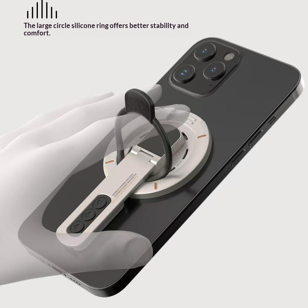 Dual Sided Magnetic Phone Stand Glow In The Dark 360 Degree Rotating Silicone Ring Holder