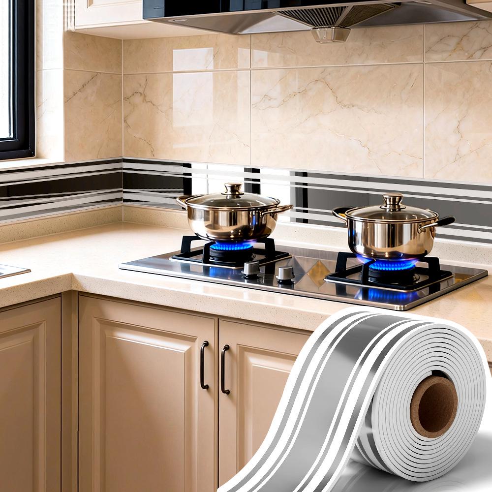 Thickened Waterproof PVC Self-Adhesive Tile-Look Baseboard Sticker