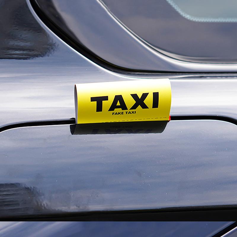 Vinyl Fake Taxi Tag Samolepka na auto Žlutá Exteriér Auto Decal Charm Kolo Motocykl Tuning Okno Čelní sklo Dekorace vozidla
