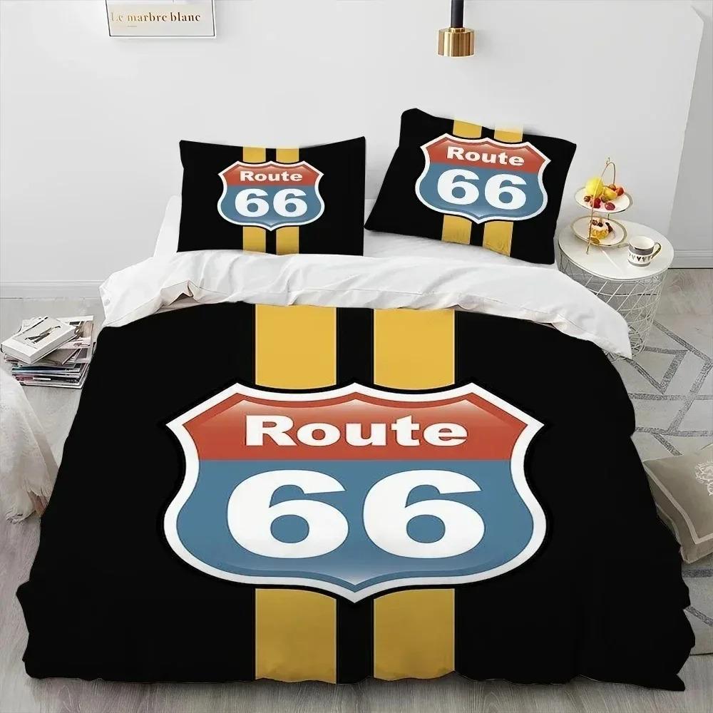 Historic Route 66 Mother Road Bedding Set Bedroom Soft Modern Bedspreads Comefortable Duvet Cover Quilt Cover And Pillowcase