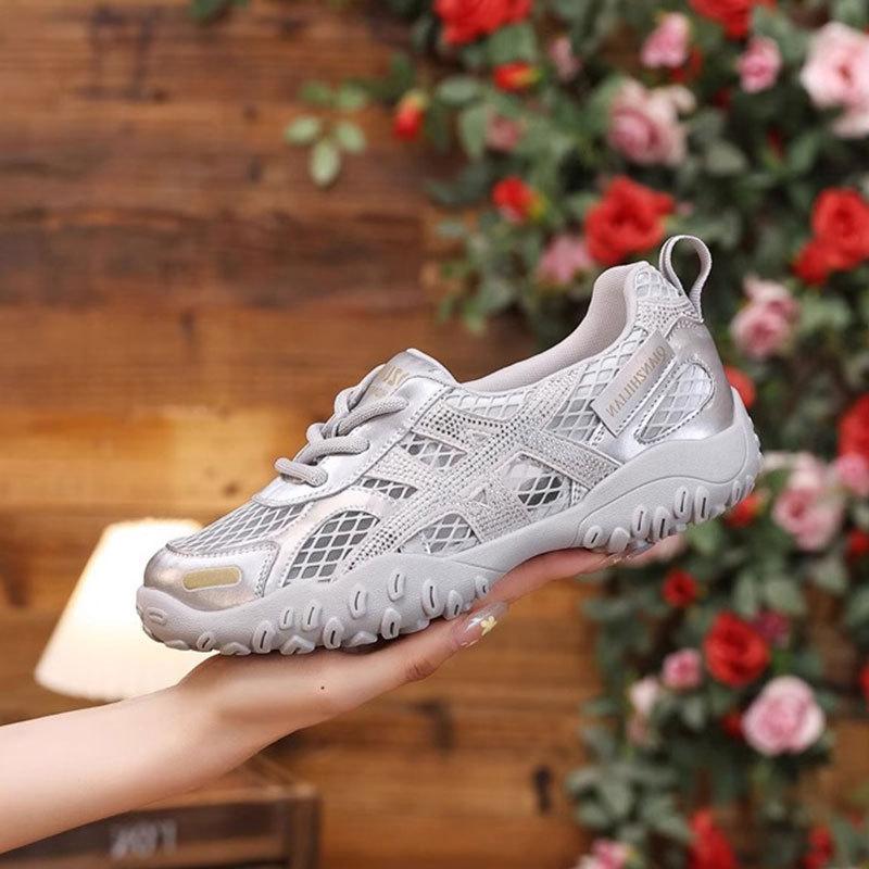 Summer Mesh Breathable Thick-soled Heightening Little White Shoes Women's Shoes Mori Versatile Casual Sports Board Shoes Daily Commuting Shoes