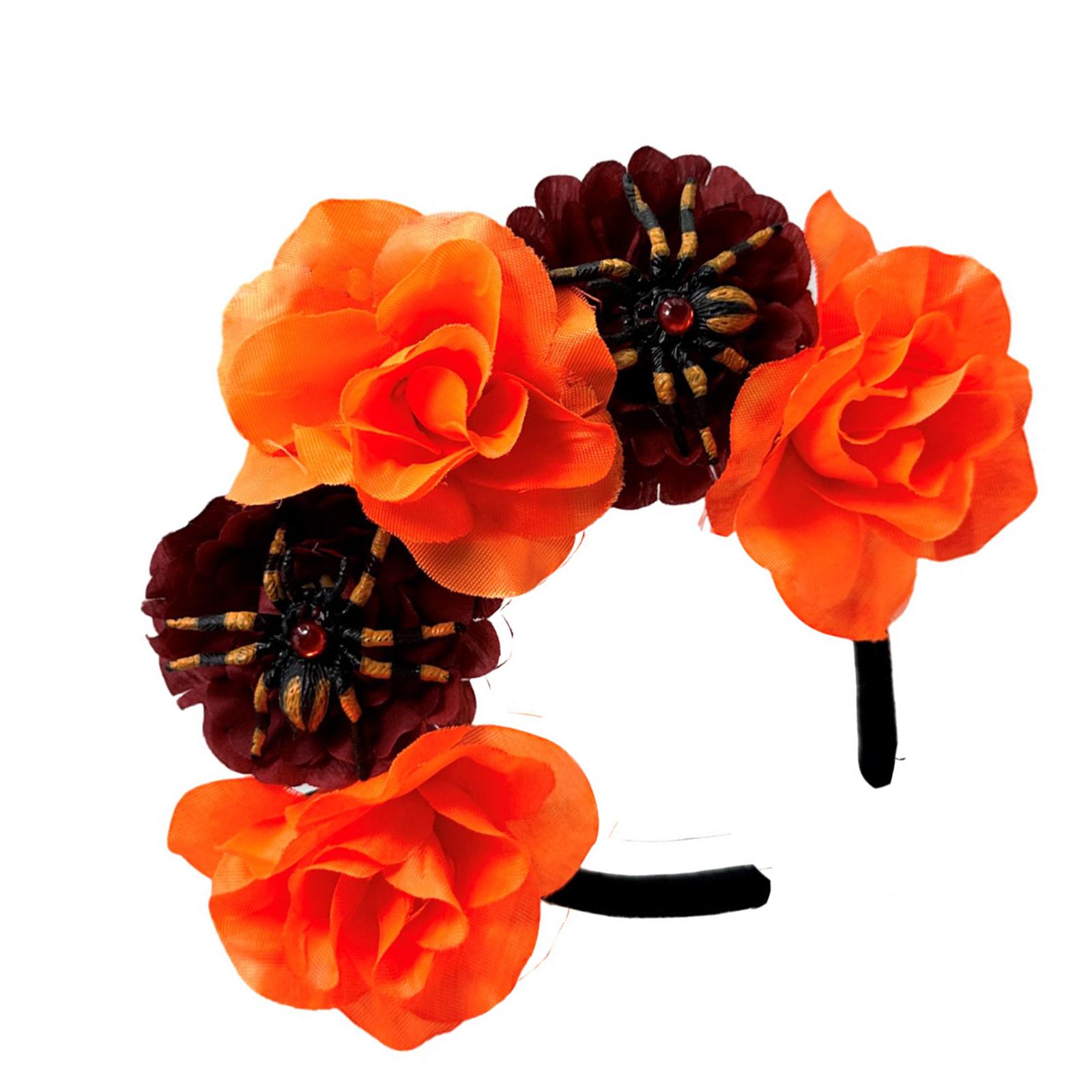 

Halloween Spiders Headbands Girl Headwear Spiders Flower Masquerades Halloween Bride Skull Party оранжевый