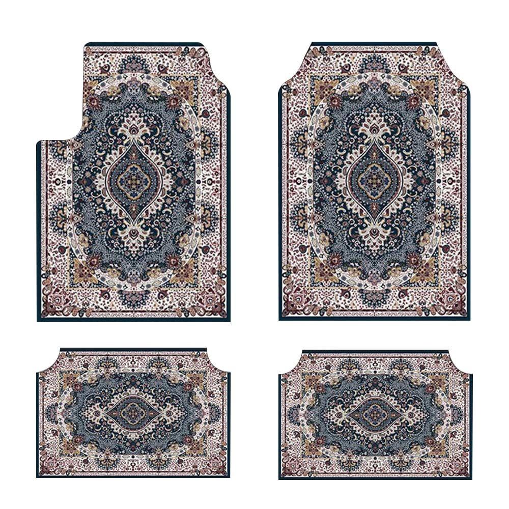 

4Pcs/Set Rubber Back Car Carpet Bohemian Car Accessories for Front Rear Seats 08