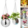 Wood Base Disco Ball  Flower Planter Chain Plant Hanger Plant Hanging Basket  Indoor Plants