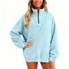 Women's Fashionable Solid Color Long Sleeved Casual Pullover Sweatshirt Top