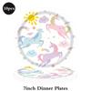 Unicorn Birthday Party Supplies Tableware Plates Cups Napkins Tablecloth Banner Foil Balloons Pastel Rainbow Baby Shower Decor