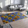 Boho Sunflower Carpet Floral Print Soft Non-slip Water-absorbent Rug Botanical Mat for Living Room Bedroom Study Daily Decor