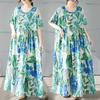 Round Neck Printed Bohemian Long Dress for Summer