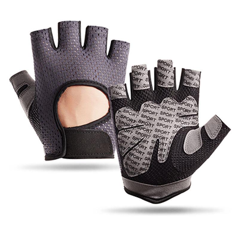 Men's and women's yoga gym sports outdoor half finger non-slip mesh back hole