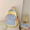 Schoolbag Japanese plaid girl style backpack cute large capacity lightweight nylon backpack college student versatile backpack