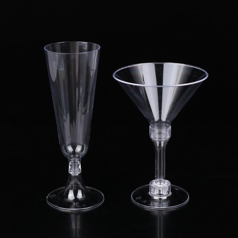 10Pcs Transparent Plastic Wine Glass Recyclable Reusable Shatterproof Wine Goblet For Champagne Dessert Beer Pudding Party