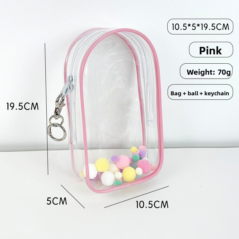 Dust-proof Simple Hanging Bag Pvc Transparent Going Out Portable Dust-proof Storage Bag Cotton Doll Baby Walking Bag only bag розовый 990₽