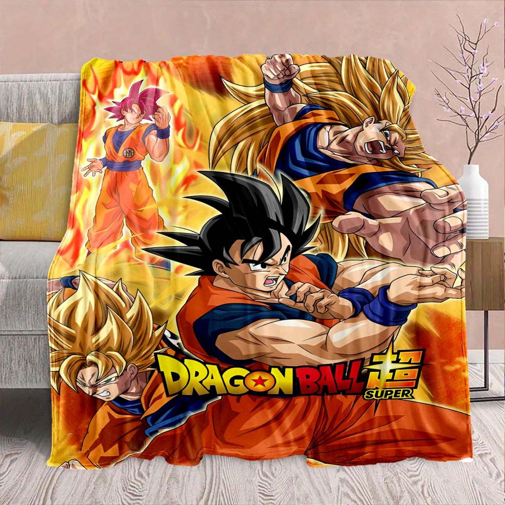 Dragon Ball Anime Flannel Blanket - Soft Warm Perfect for Sofa, Bedding Camping Travel Office Home Decor -QJY
