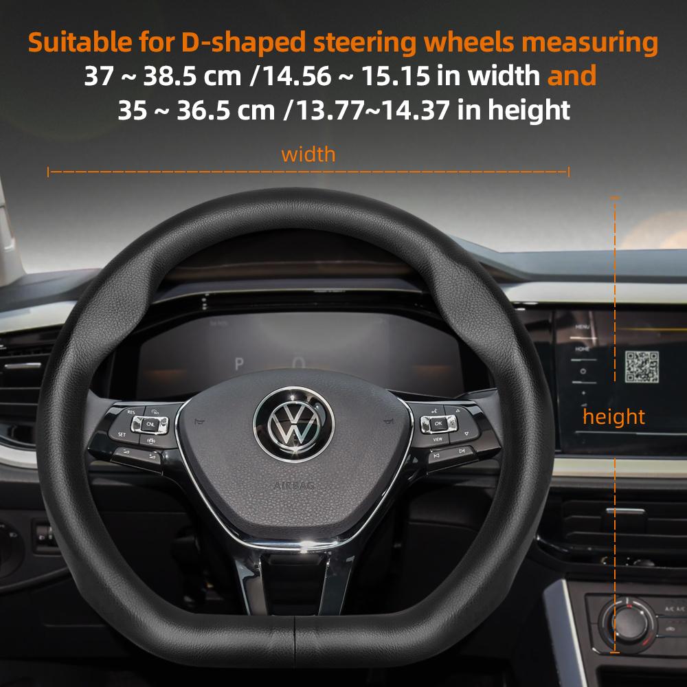 Für Volkswagen Runde D-förmige Lenkradabdeckung VW Polo Golf 4 5 6 7 Up Gol Passat B8 B7 CC Touran Tiguan T-Roc Touareg ID3