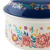 Floral Enamel-on-Steel Saucepan 2QT Kitchen Essential Durable Cookware Vintage Inspired Boiling Sauce Heating Soup Charming