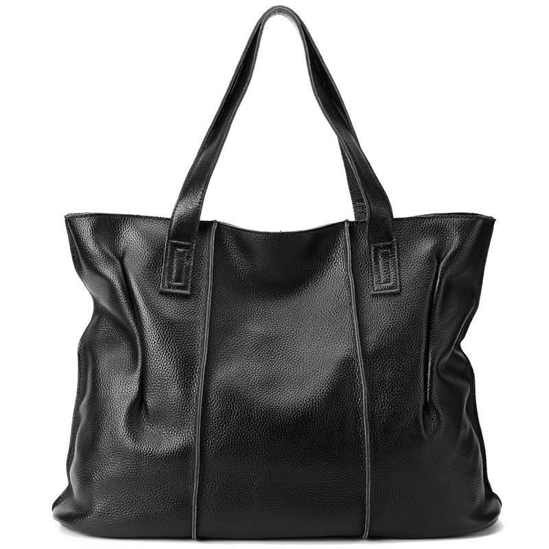 New Top Layer Cowhide Shoulder Bag Niche Tote Bag Large Capacity Jurgen Leather Women's Bag