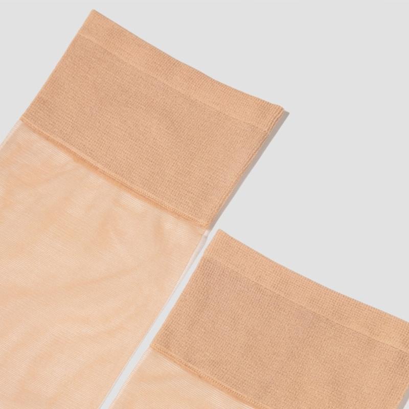 Women Knee Highs Stockings,Reinforced Toe,Sheer Nylon Socks Calf Stockings Antis Slip Cotton Soles Sheer Pantyhose