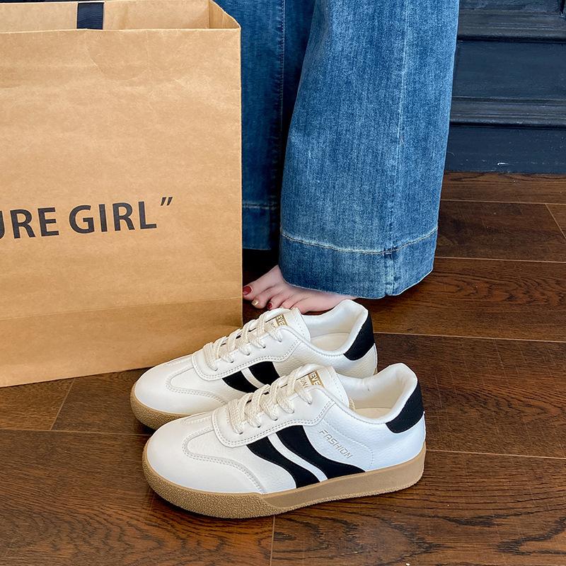 

2025 new thick-soled niche hundred Argan German training shoes women s popular autumn white shoes and casual sports board shoes 40 чёрный