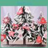 10pcs Christmas 5cm Tree Wooden Decor Xmas Home Hanging Ornaments Gift Pendants