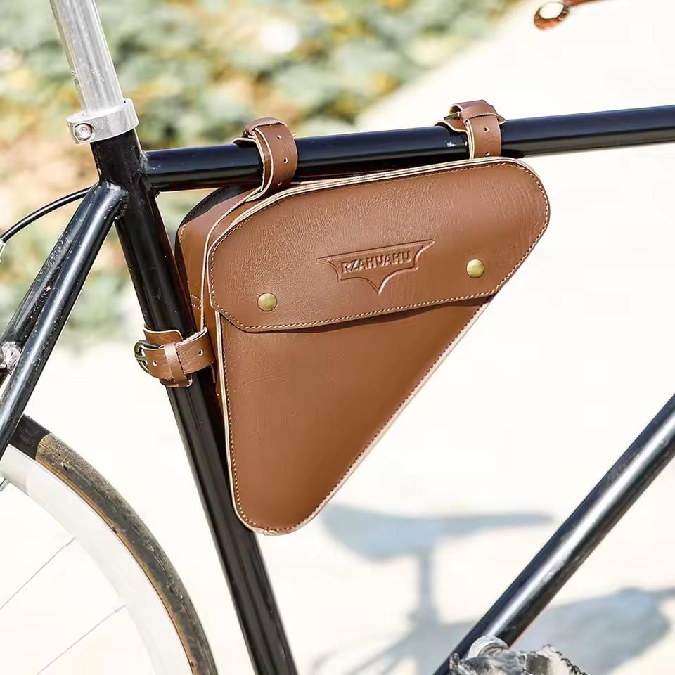 

Large Capacity PU Bicycle Front Frame Bag, Waterproof Cycling Top Tube Bag Portable Bike Repair Tool Pouch