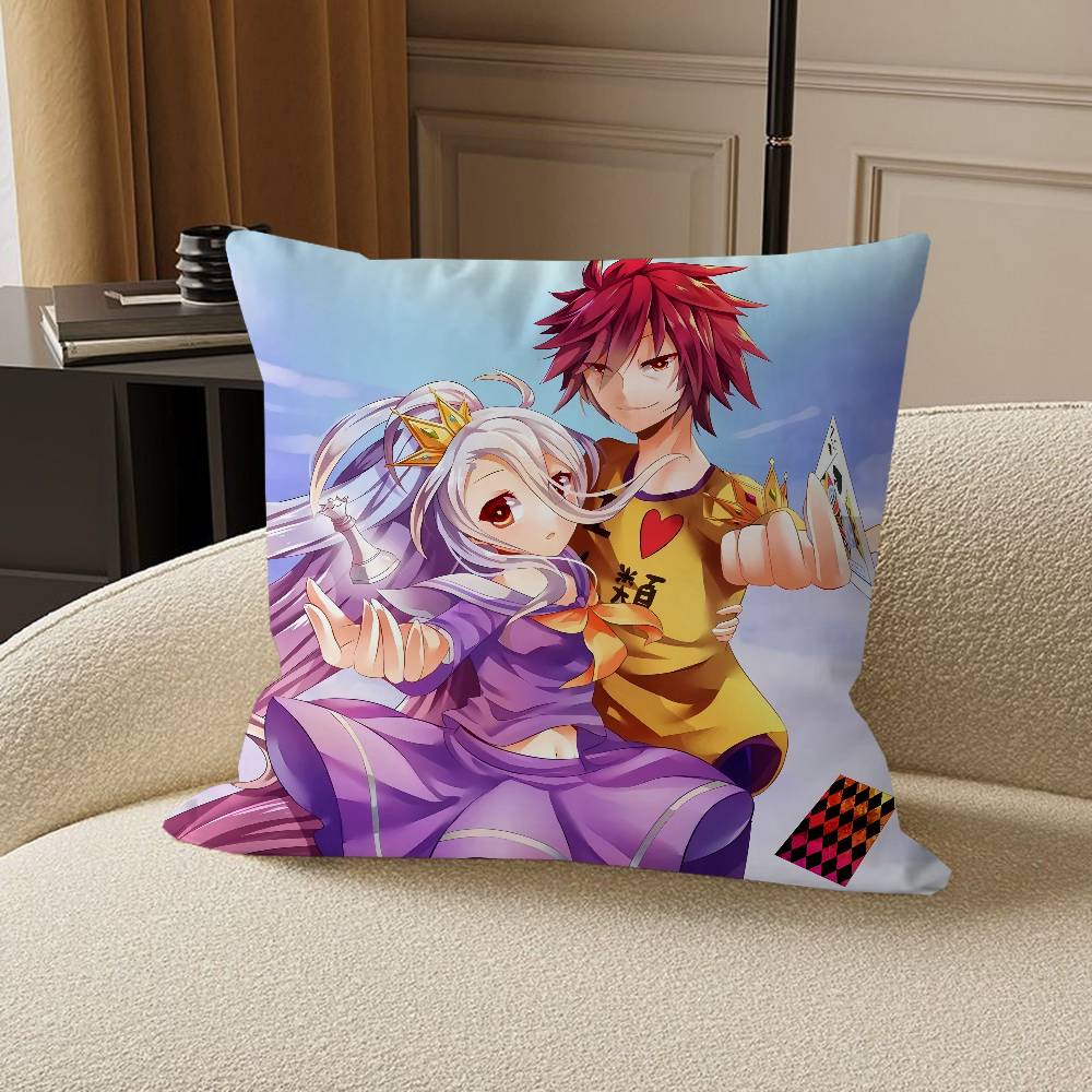 Anime N-No Game No Life Pillow Cover Sofa Cushion Cover Home Room Decoration Children Gift