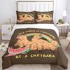 Funny Capybara Anime Duvet Cover Kawaii Animals Bedding Set Soft Quilt Cover Full Size for Children Kid Teens Bedroom Decoration