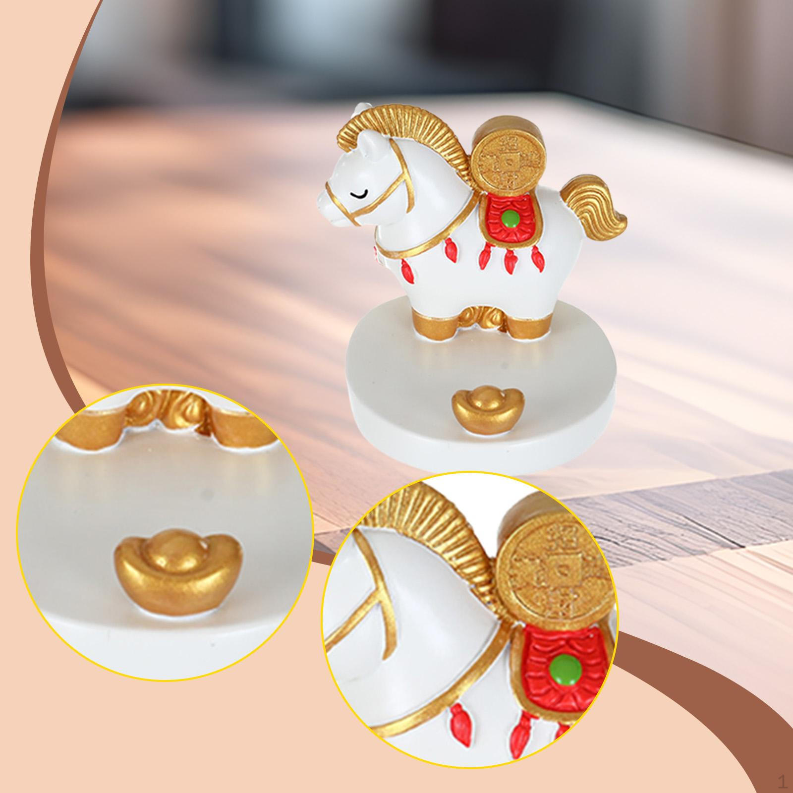 

Chinese Horse Year Decorations Doll Phone Holder Statue Car Ornaments for Desk Living 1230