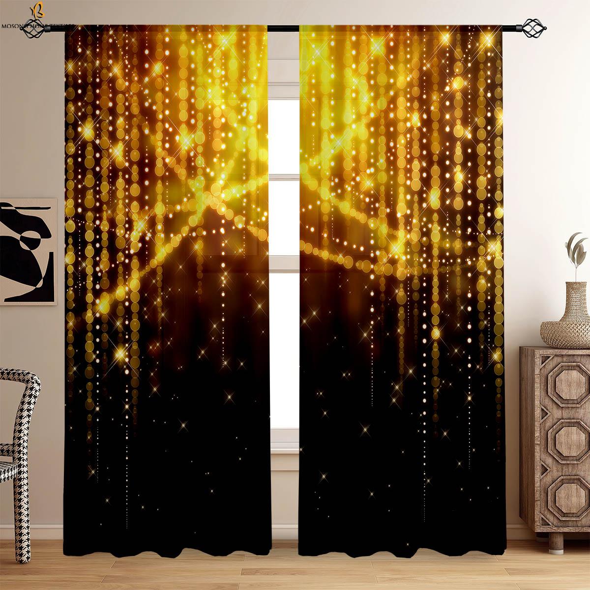 

Rainbow Shiny Hued Printed Curtains 100% Polyester Material Fiber Rod Pocket Curtains Bedroom Family Rm Room Balcony Decorative Curtains W50xH130(CM)x2PCS&Rod pocket