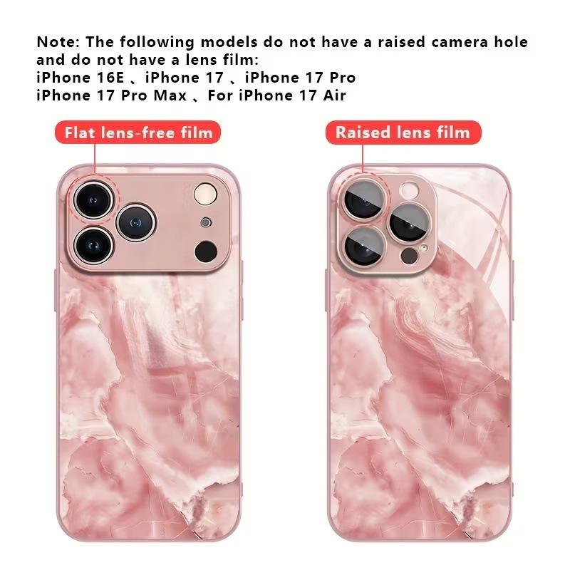 Integrated lens frame gilt marble pattern iPhone15promax mobile phone case tempered glass protective case