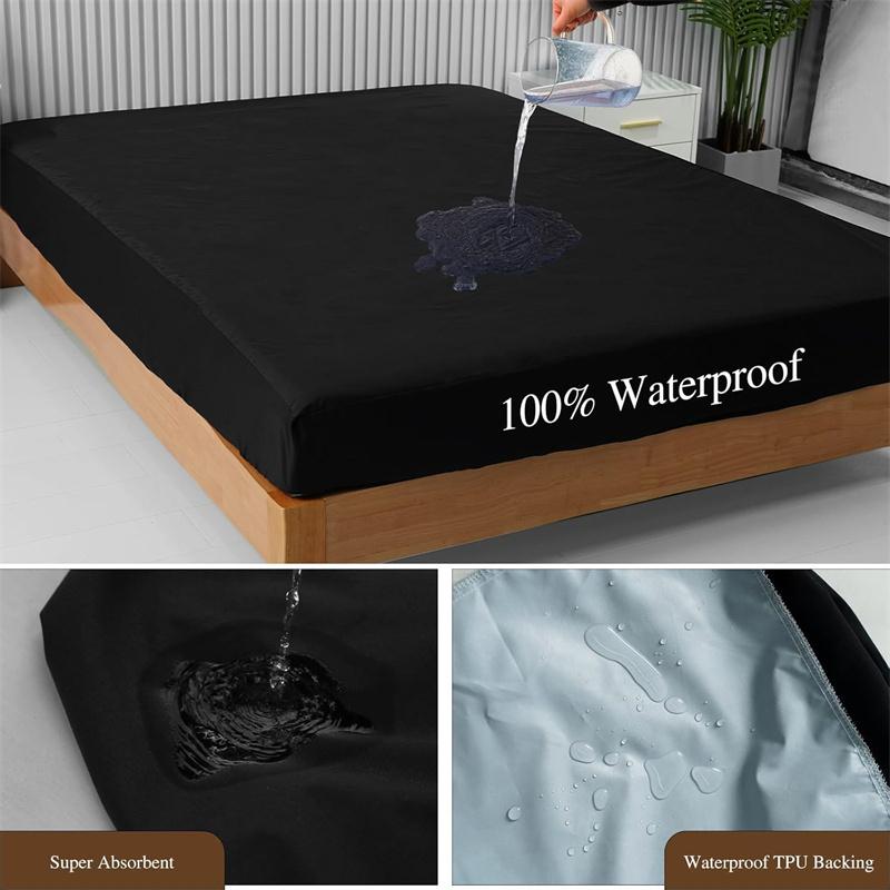 Waterproof Bed Sheet Bedcover Solid Color Bed Protector Cover Mattress Topper Quilted Cotton Waterproof Bed Sheet